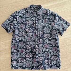 Banana Republic Men's Slim-Fit Floral Short Sleeve Button Down Shirt - L